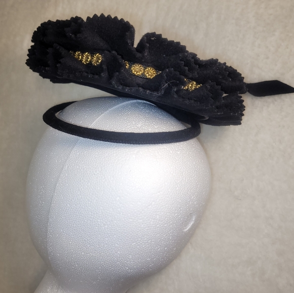 Vtg Fascinator Black Hat - Picture 5 of 7